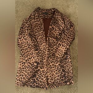 Brown Leopard Print Teddy Jacket